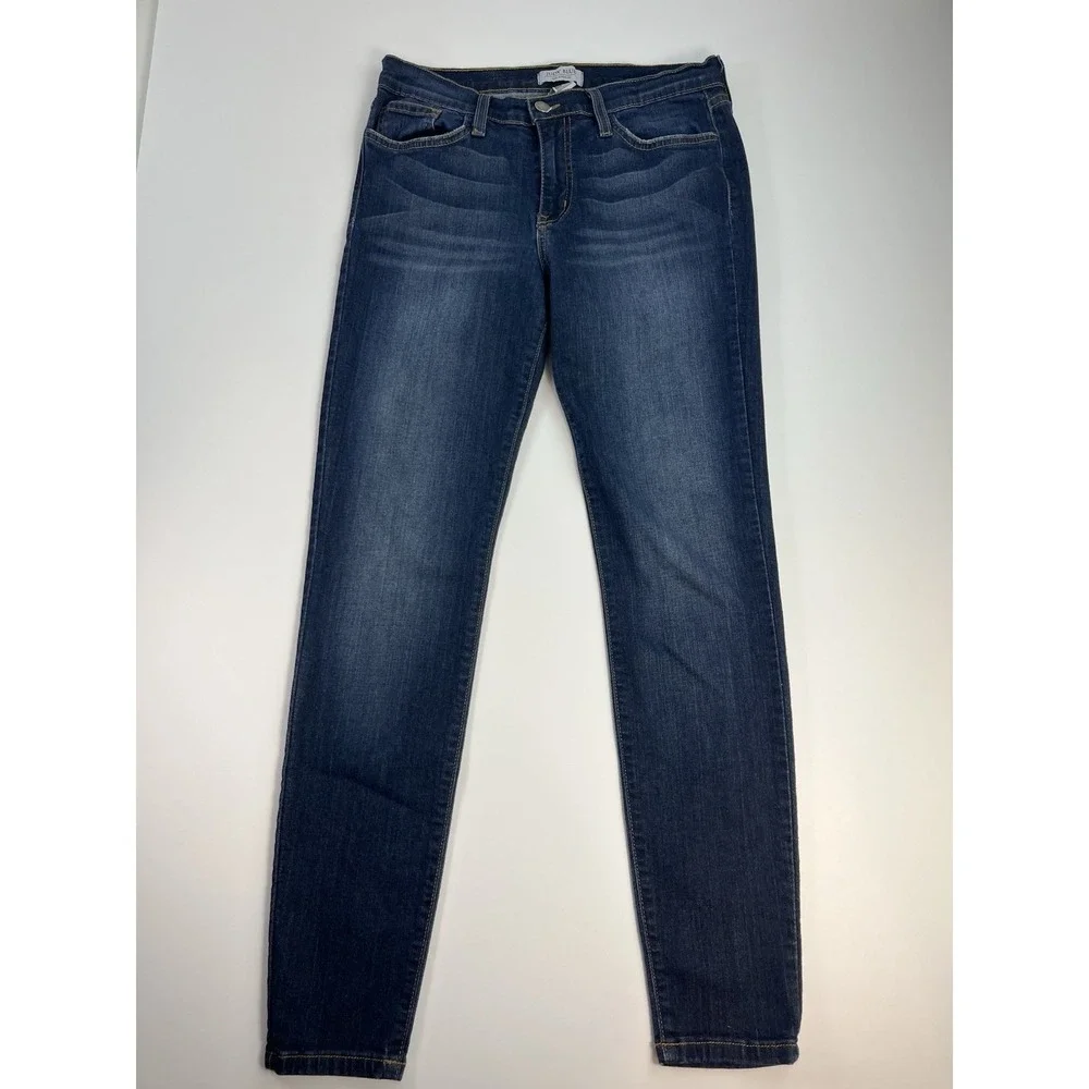 Judy Blue Jeans Skinny Tapered Leg 11x30 Denim Dark Wash Preppy USA Stretch